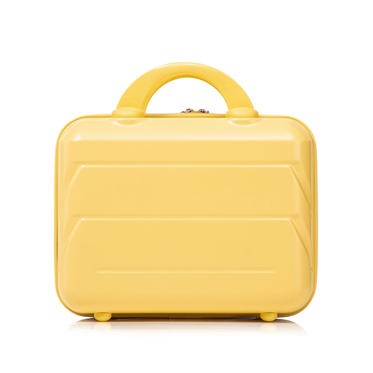 14/19 Zoll 2-teiliges ABS-Kofferset mit Zahlenschloss und 14-Zoll-Kosmetiktasche, Gelb