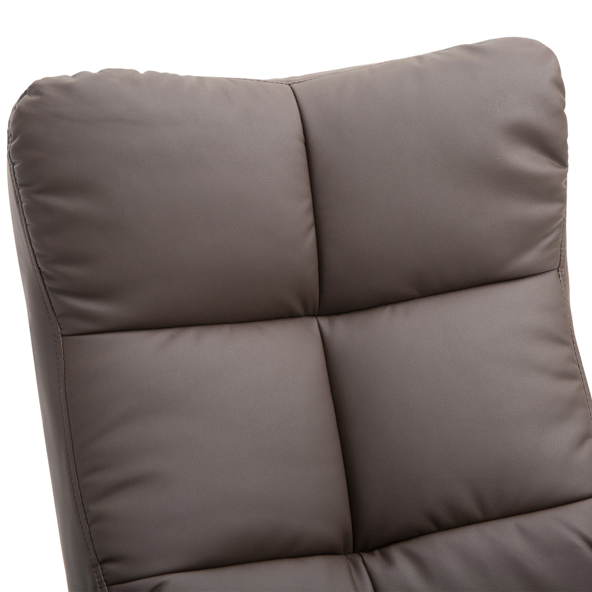 Relaxsessel mit Hocker – 360° drehbarer Fernsehsessel mit Liegefunktion, Lesesessel für Schlafzimmer & Wohnzimmer, Kunstleder, Braun