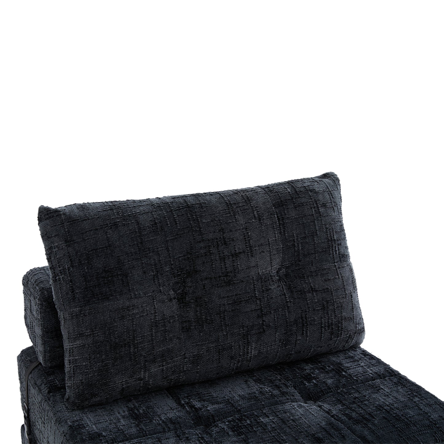 Klappbares Schlafsofa mit Kissen und Rückenlehne, tragbares Bodensofa für Wohnzimmer und Schlafzimmer, Schwarz, Chenille