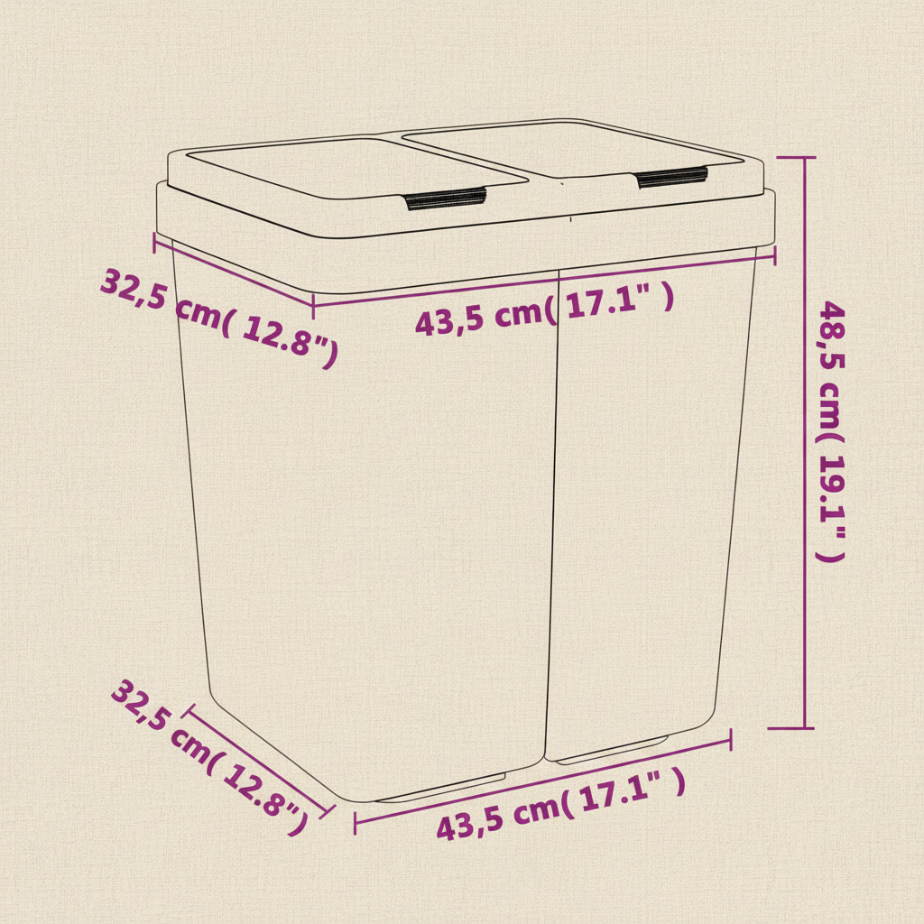 Duo-Mülleimer 2 × 25 L