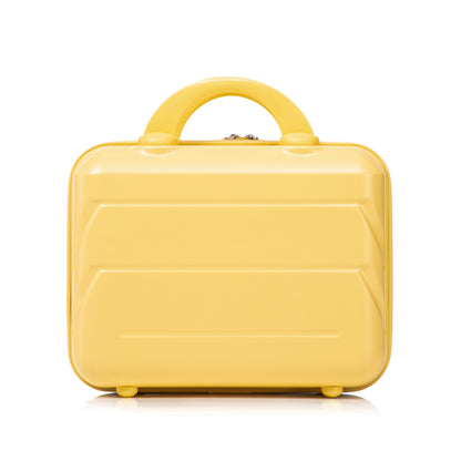 14/19 Zoll 2-teiliges ABS-Kofferset mit Zahlenschloss und 14-Zoll-Kosmetiktasche, Gelb