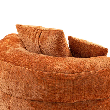 Sitzsack-Sessel mit hoher Rückenlehne – Lazy Sofa Chenille | Für Drinnen & Draußen | Orange