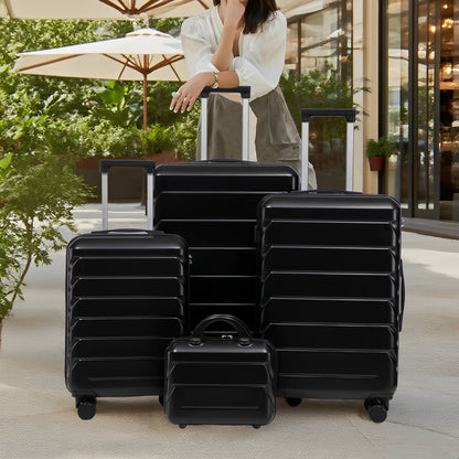 4-teiliges ABS-Kofferset 14/19/24/28 Zoll – Schwarz