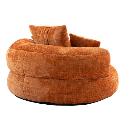Sitzsack-Sessel mit hoher Rückenlehne – Lazy Sofa Chenille | Für Drinnen & Draußen | Orange