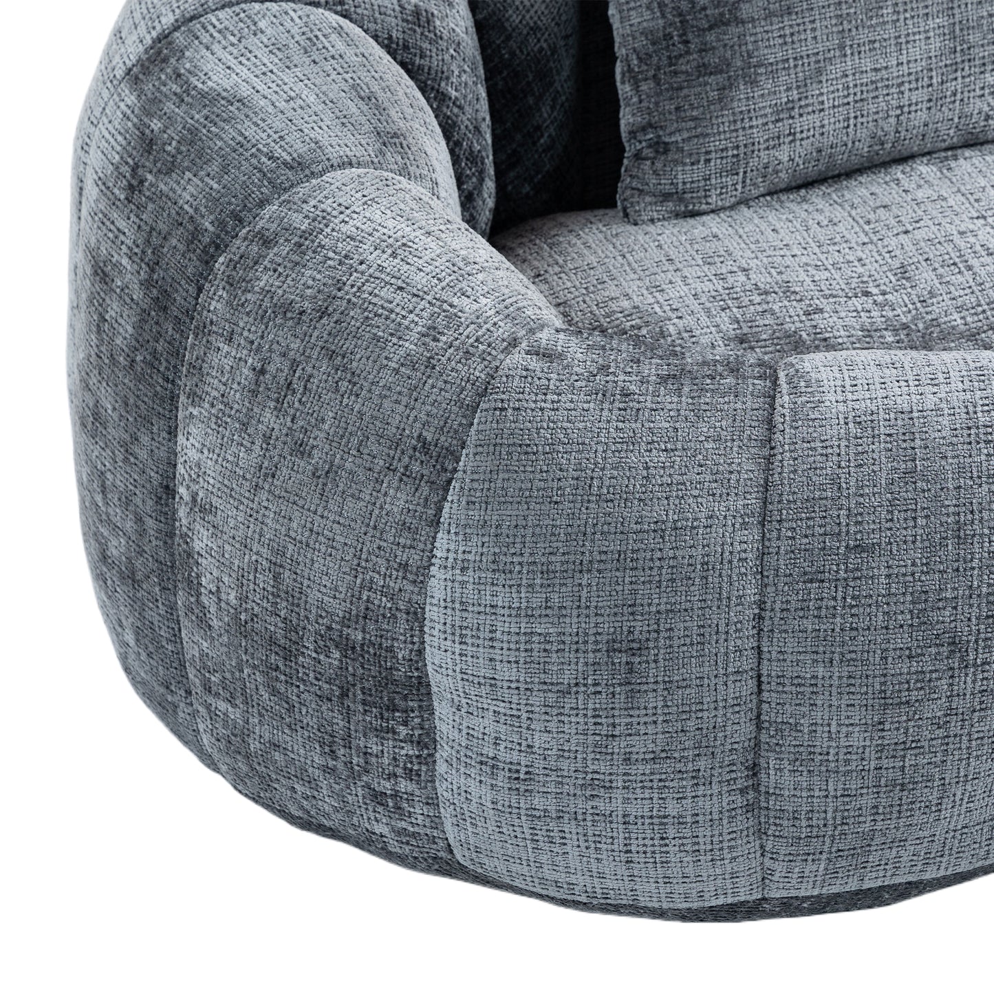 Sitzsack-Sofa aus Chenille in Grau – gemütlicher Loungesessel für Erwachsene und Kinder