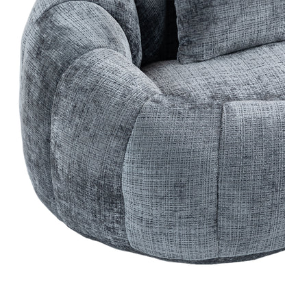 Sitzsack-Sofa aus Chenille in Grau – gemütlicher Loungesessel für Erwachsene und Kinder