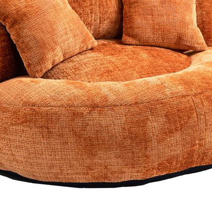 Sitzsack-Sessel mit hoher Rückenlehne – Lazy Sofa Chenille | Für Drinnen & Draußen | Orange