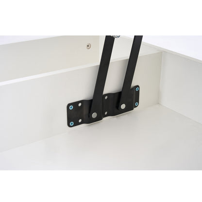 Moderner Couchtisch mit LED-Beleuchtung und verborgenem Stauraum – Beistelltisch mit hydraulischem Hub, 100 × 50 × 42 cm, 50 kg Traglast