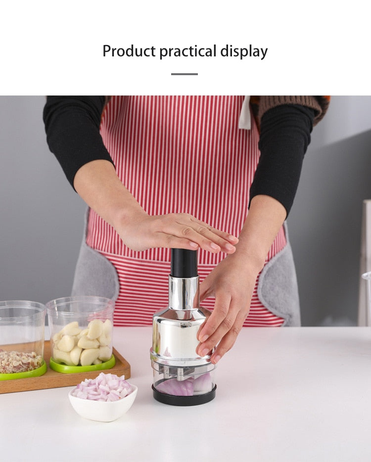 Multifunktionaler Handdruck-Zwiebelhacker