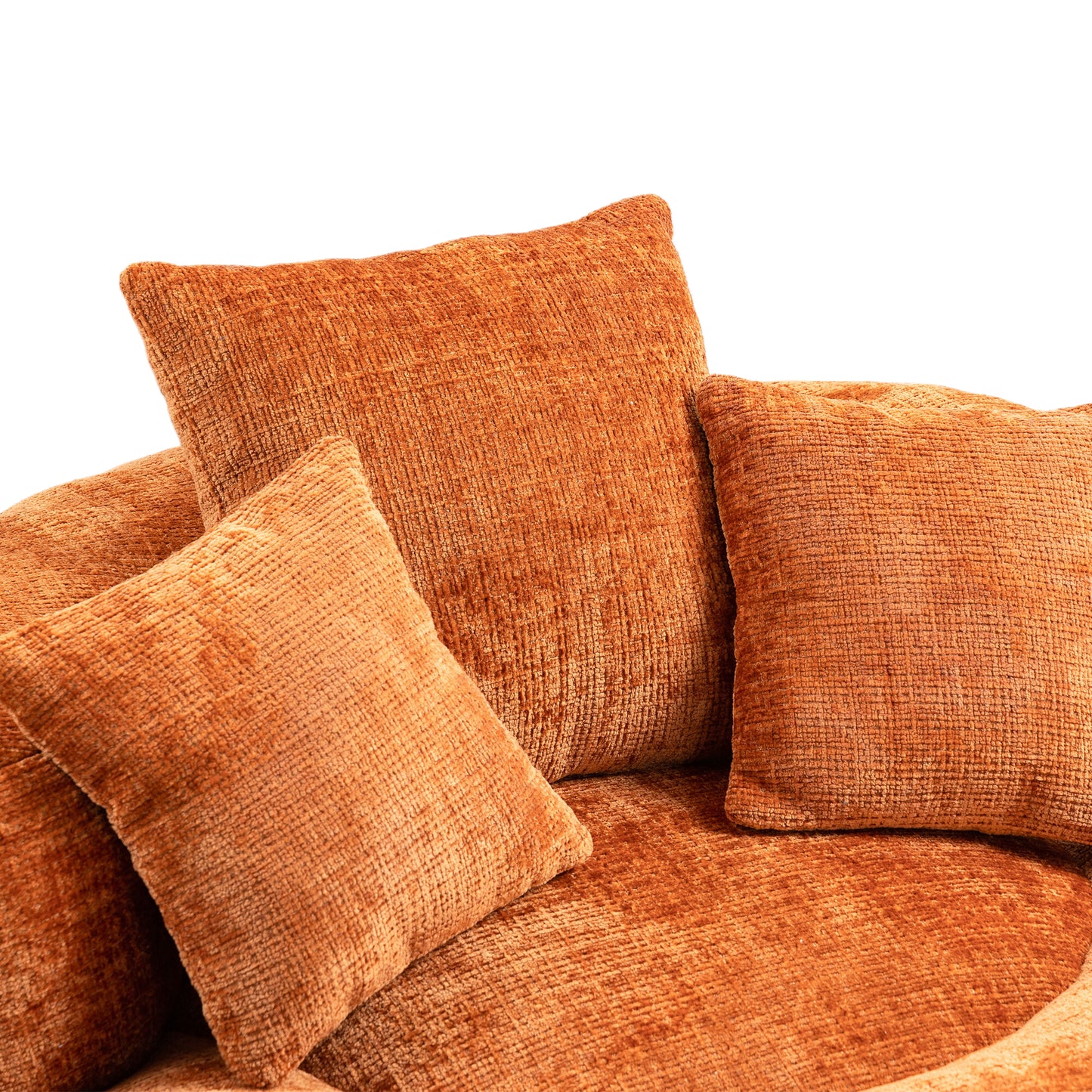 Sitzsack-Sessel mit hoher Rückenlehne – Lazy Sofa Chenille | Für Drinnen & Draußen | Orange