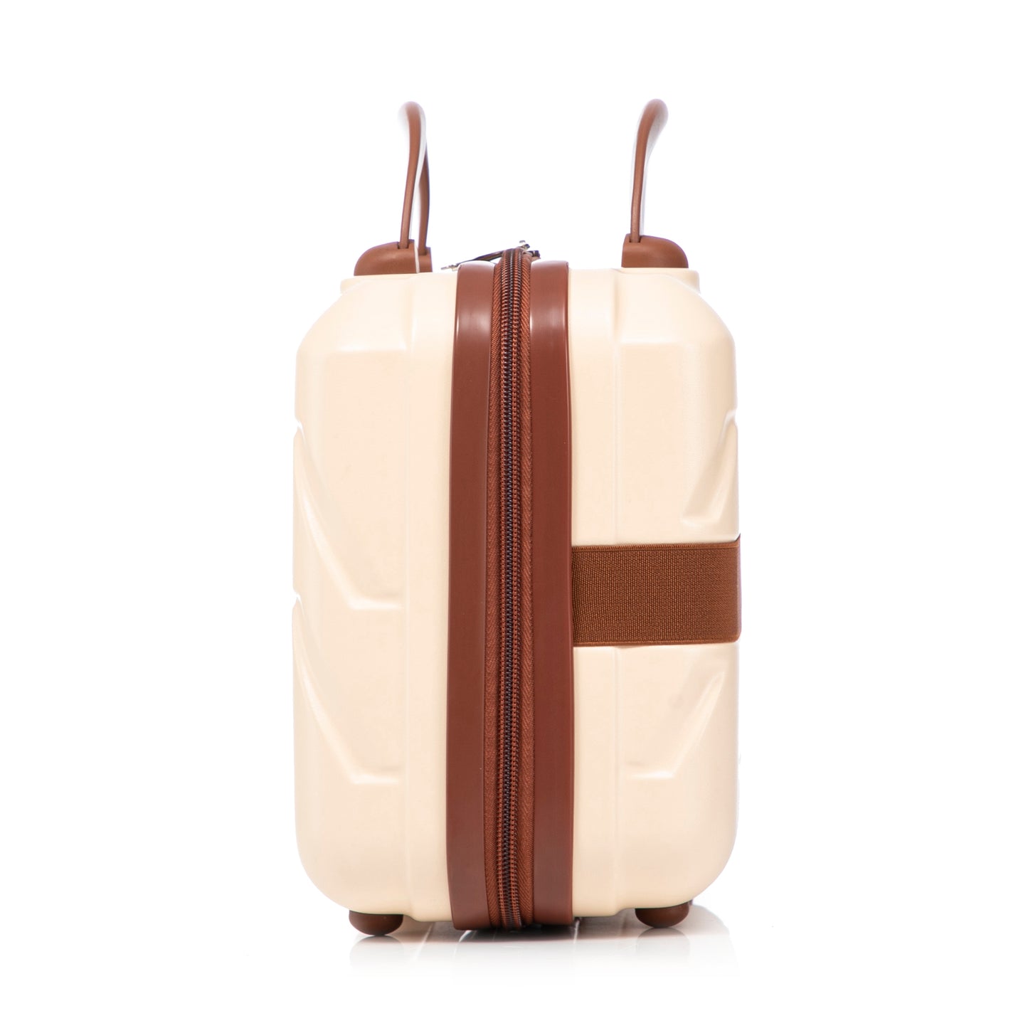 14- und 19-Zoll-ABS-Kofferset mit Zahlenschloss und Kosmetiktasche, Beige