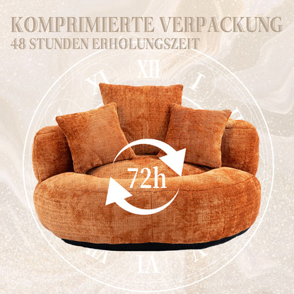 Sitzsack-Sessel mit hoher Rückenlehne – Lazy Sofa Chenille | Für Drinnen & Draußen | Orange