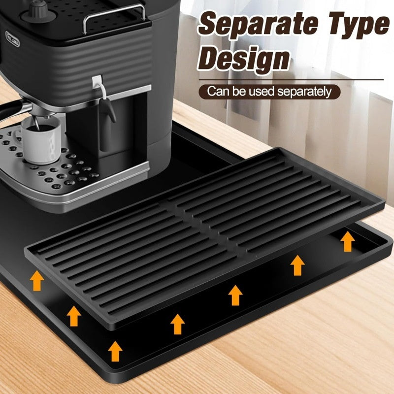 Silikon-Abtropfmatte für Kaffeemaschinen – Doppellagige Abtropfunterlage für Kaffeetassen, Multifunktionales Design