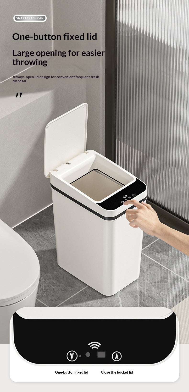 Intelligenter Abfalleimer für das Wohnzimmer – schlankes minimalistisches Design