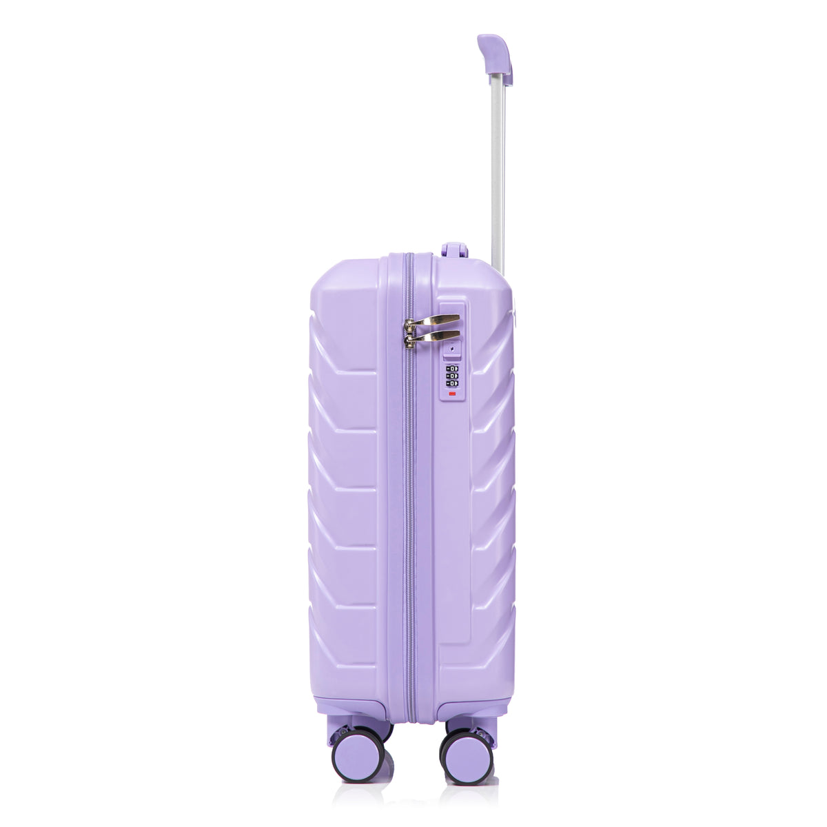 2-teiliges ABS-Kofferset 14 und 19 Zoll mit Zahlenschloss und 14-Zoll-Kosmetiktasche, Blau/Lila