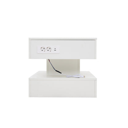 Moderner Couchtisch mit LED-Beleuchtung und verborgenem Stauraum – Beistelltisch mit hydraulischem Hub, 100 × 50 × 42 cm, 50 kg Traglast