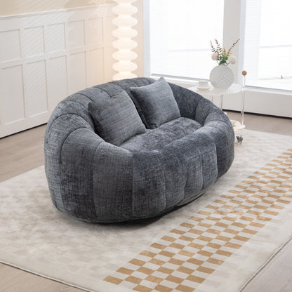 Sitzsack-Sofa aus Chenille in Grau – gemütlicher Loungesessel für Erwachsene und Kinder