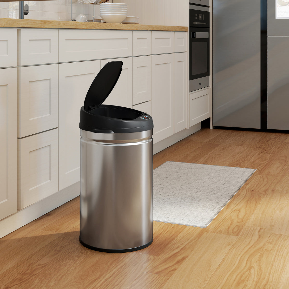 30-Liter-Sensor-Mülleimer mit Soft-Close-Funktion, berührungsloser Edelstahl-Abfalleimer für hygienische Küchen