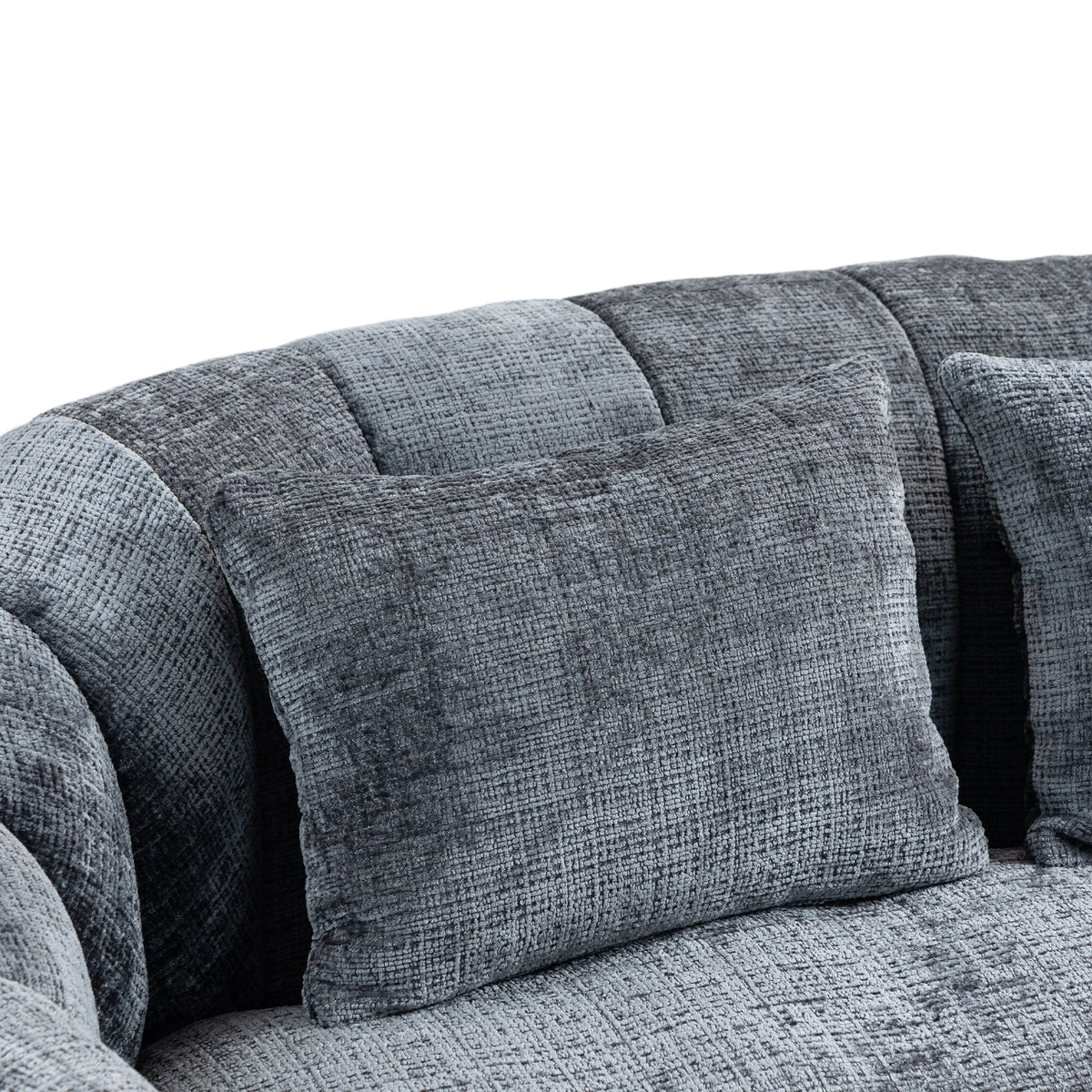 Sitzsack-Sofa aus Chenille in Grau – gemütlicher Loungesessel für Erwachsene und Kinder