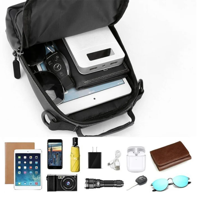 Multifunktionaler Herren-Rucksack – Umhänge- & Brusttasche