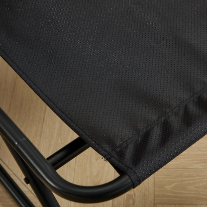 Outdoor-Loungesessel mit Hocker – Komfortabler Relaxsessel mit Kissen und Fußstütze, ideal für Wohnzimmer, Schlafzimmer und Lesezimmer, schwarzer Rahmen mit marineblauem Kissen
