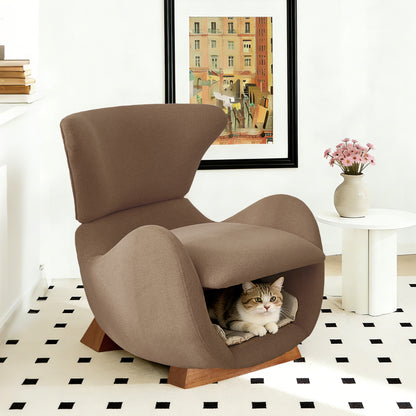 Designer-Loungesessel in Walhai-Optik mit Haustierhöhle, Braun