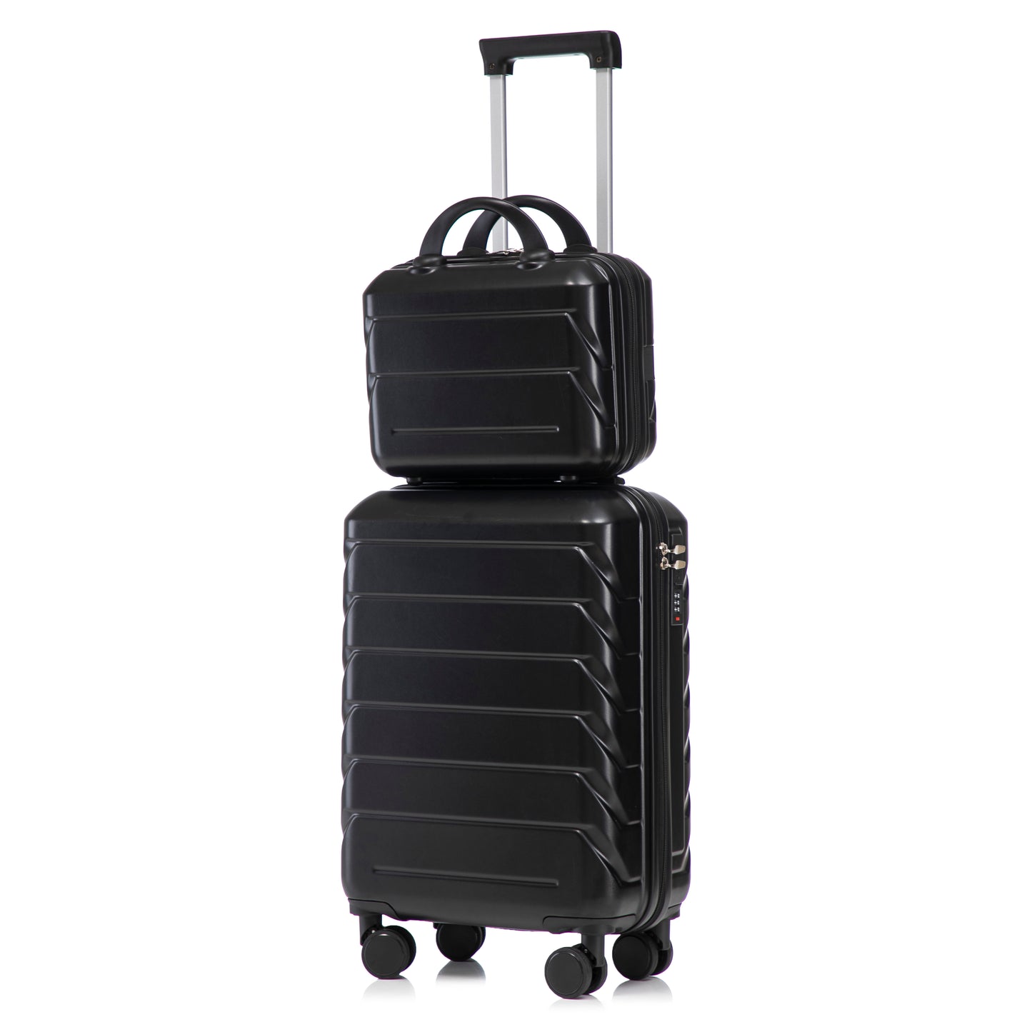 2-teiliges ABS-Kofferset 14 Zoll und 19 Zoll mit Zahlenschloss und Kosmetiktasche