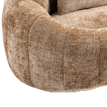Sitzsacksofa aus Chenille, Relaxsessel mit hoher Rückenlehne, weich und komfortabel, kaffeebraun
