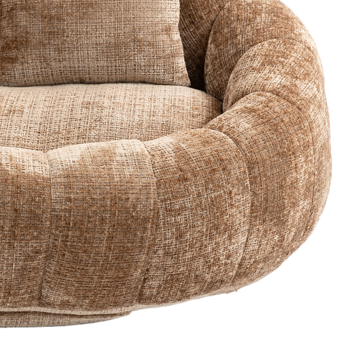 Sitzsacksofa aus Chenille, Relaxsessel mit hoher Rückenlehne, weich und komfortabel, kaffeebraun