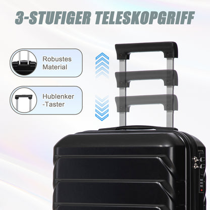 2-teiliges ABS-Kofferset 14 Zoll und 19 Zoll mit Zahlenschloss und Kosmetiktasche