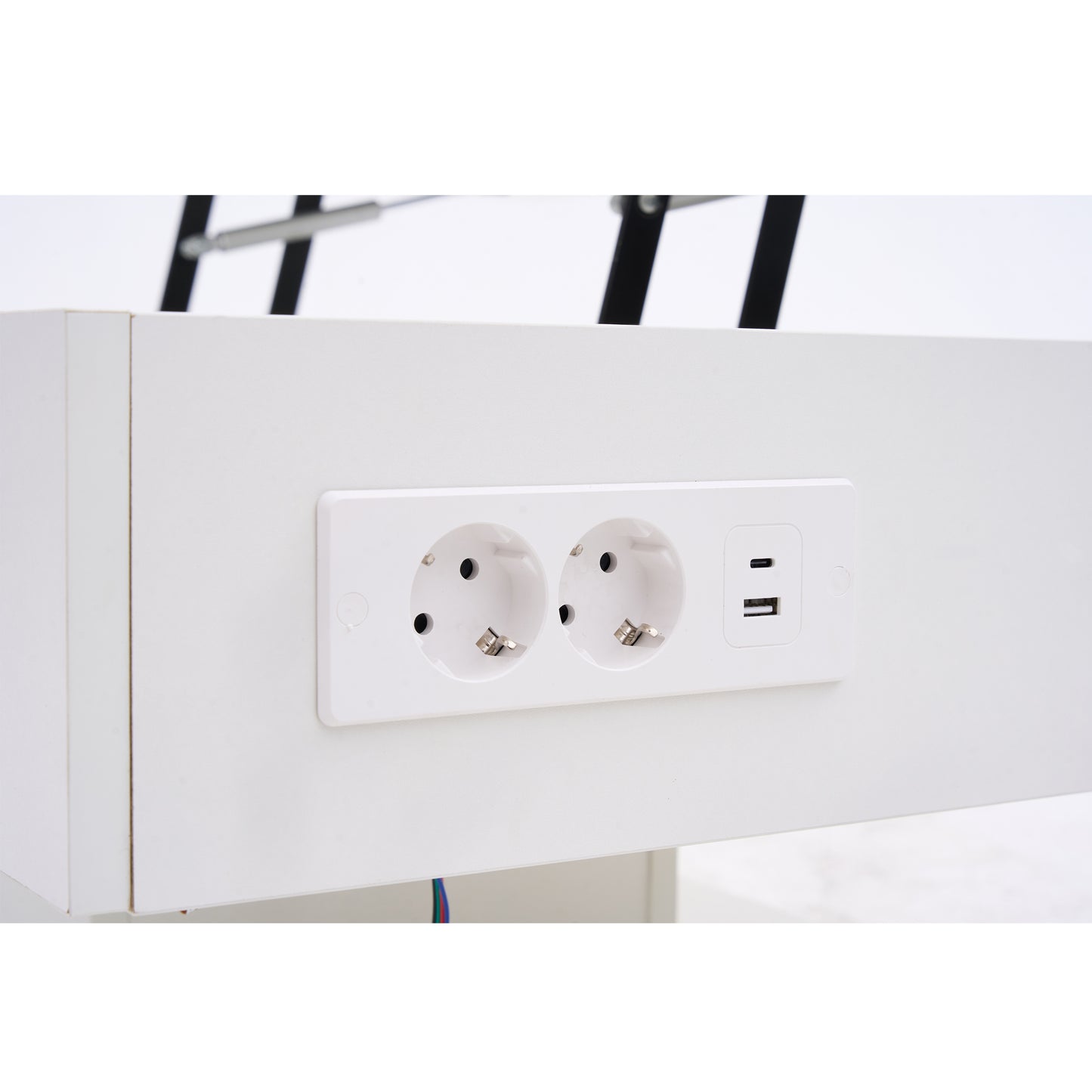 Moderner Couchtisch mit LED-Beleuchtung und verborgenem Stauraum – Beistelltisch mit hydraulischem Hub, 100 × 50 × 42 cm, 50 kg Traglast