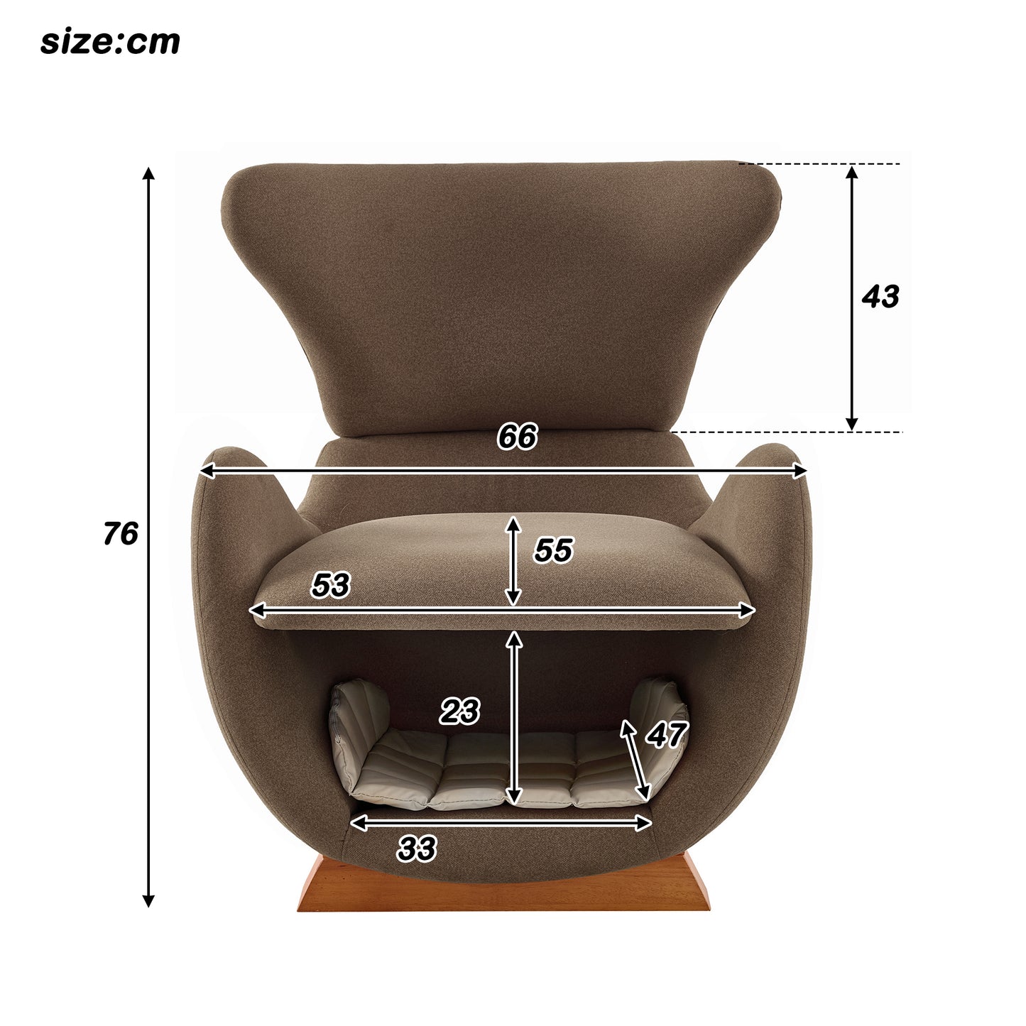 Designer-Loungesessel in Walhai-Optik mit Haustierhöhle, Braun