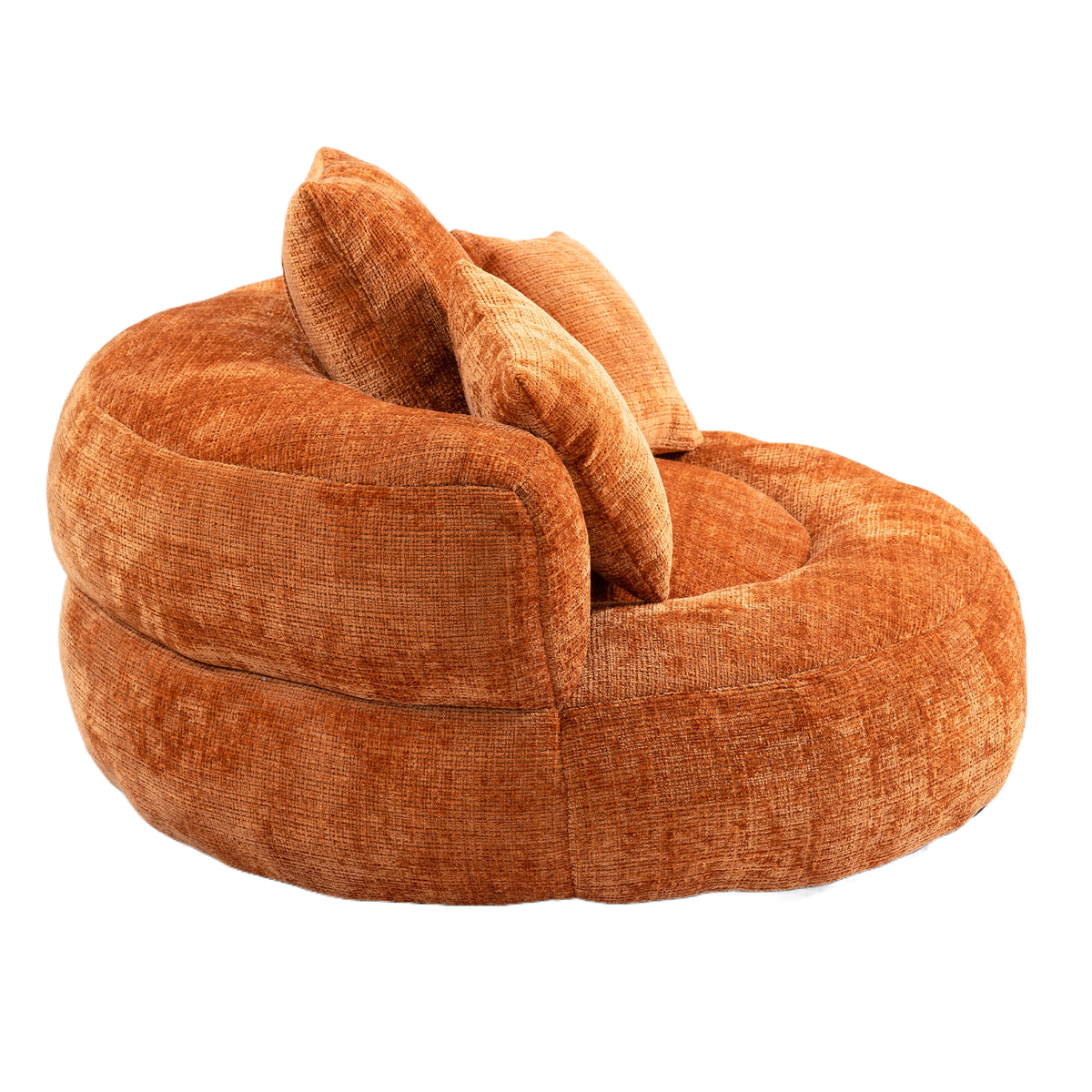 Sitzsack-Sessel mit hoher Rückenlehne – Lazy Sofa Chenille | Für Drinnen & Draußen | Orange