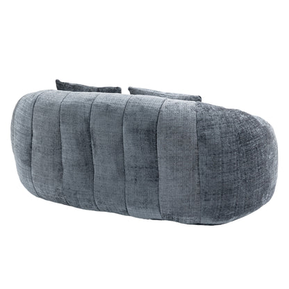 Sitzsack-Sofa aus Chenille in Grau – gemütlicher Loungesessel für Erwachsene und Kinder
