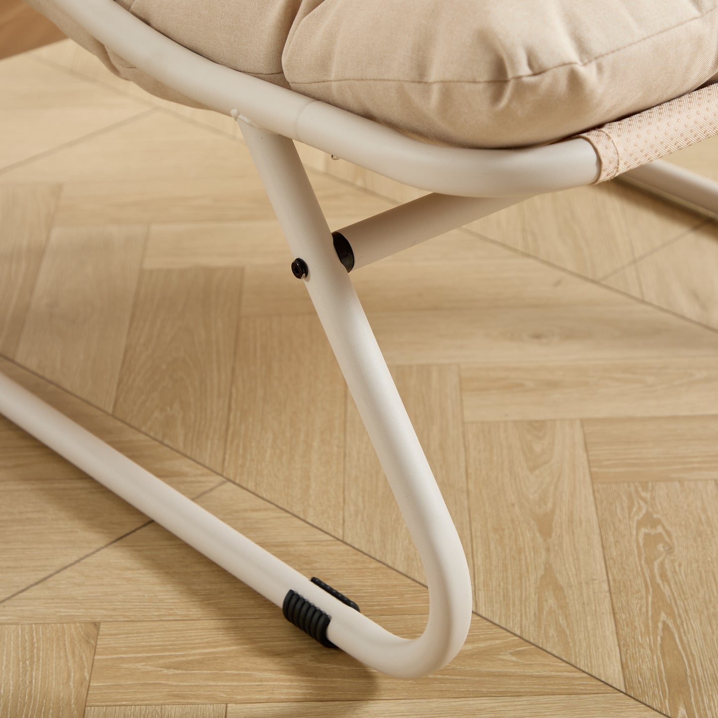 Loungesessel mit Hocker – Bequemer Relaxsessel mit Kissen und Fußhocker, Beige