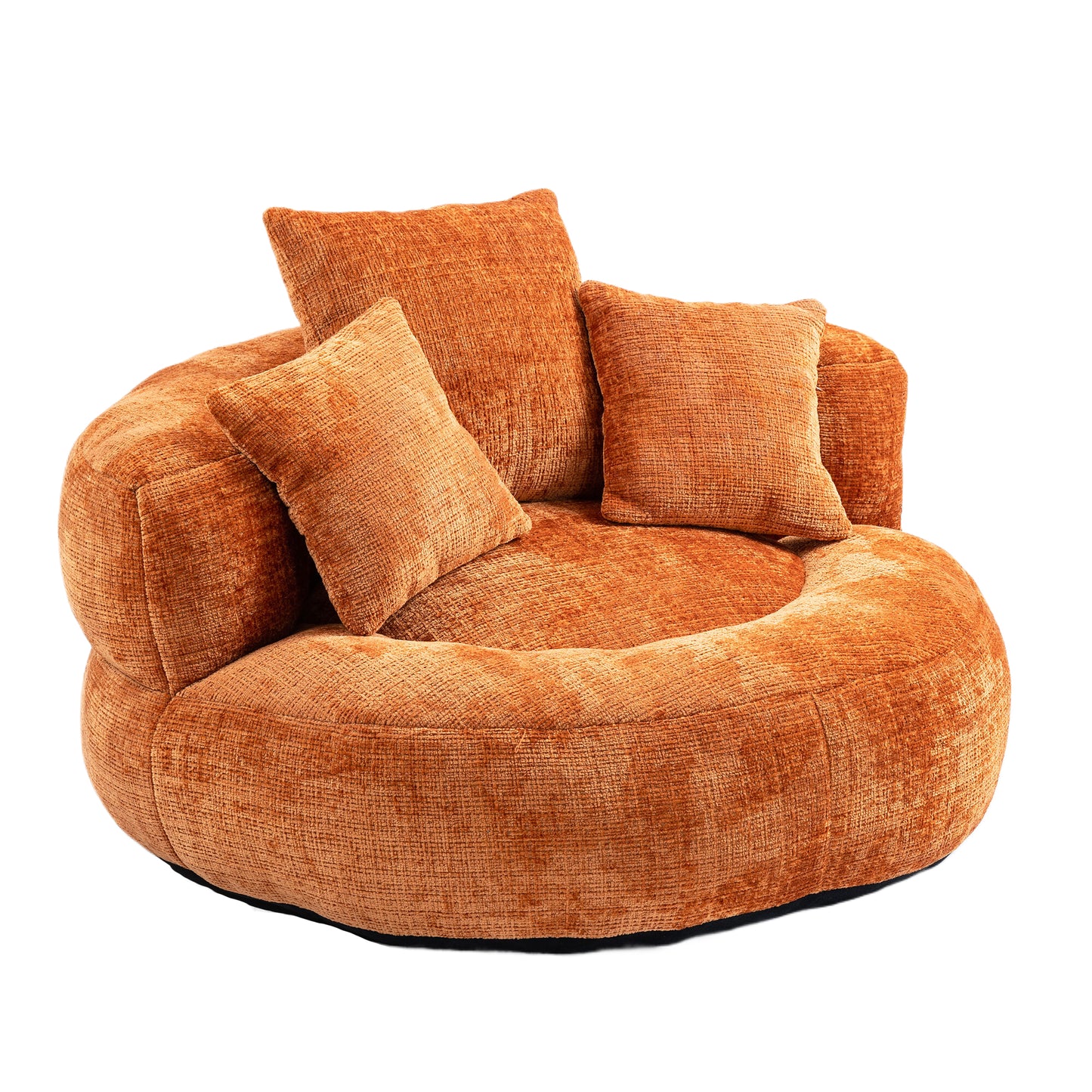 Sitzsack-Sessel mit hoher Rückenlehne – Lazy Sofa Chenille | Für Drinnen & Draußen | Orange