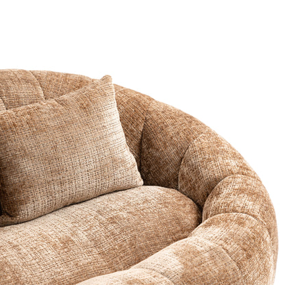 Sitzsacksofa aus Chenille, Relaxsessel mit hoher Rückenlehne, weich und komfortabel, kaffeebraun