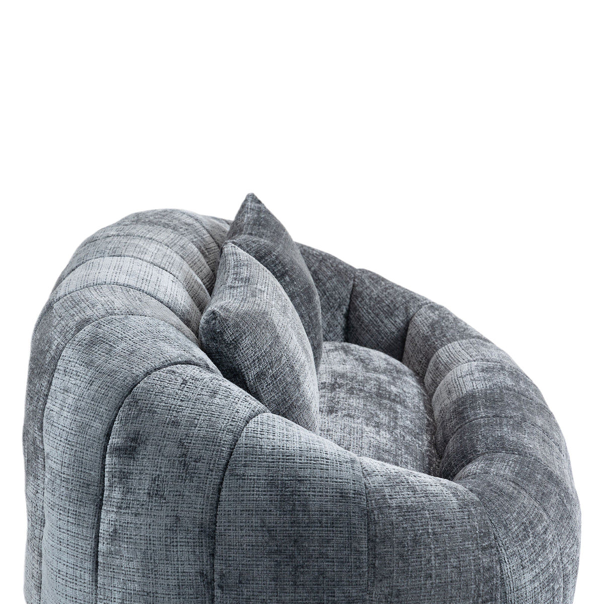 Sitzsack-Sofa aus Chenille in Grau – gemütlicher Loungesessel für Erwachsene und Kinder