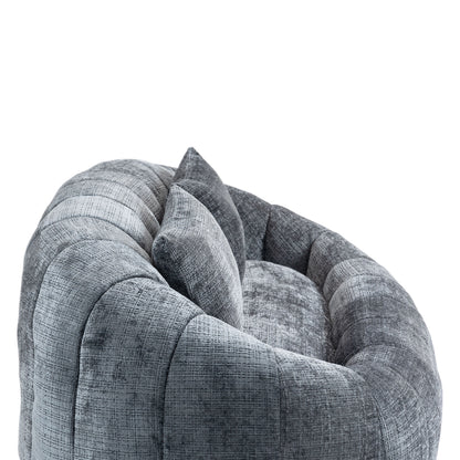 Sitzsack-Sofa aus Chenille in Grau – gemütlicher Loungesessel für Erwachsene und Kinder