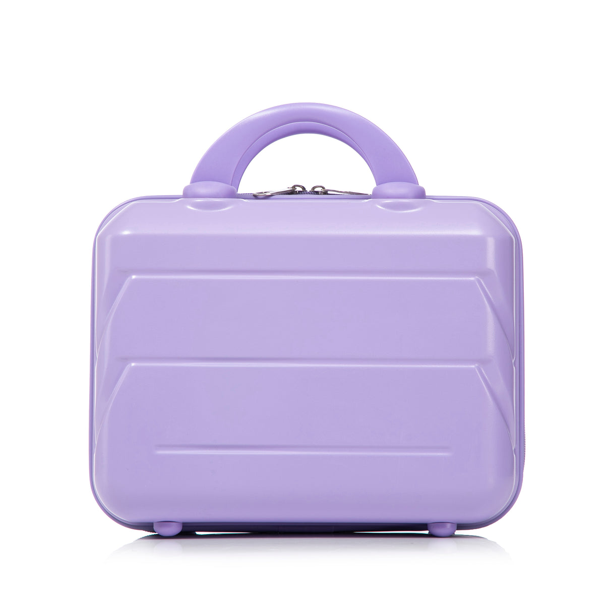 2-teiliges ABS-Kofferset 14 und 19 Zoll mit Zahlenschloss und 14-Zoll-Kosmetiktasche, Blau/Lila