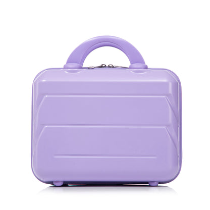 2-teiliges ABS-Kofferset 14 und 19 Zoll mit Zahlenschloss und 14-Zoll-Kosmetiktasche, Blau/Lila
