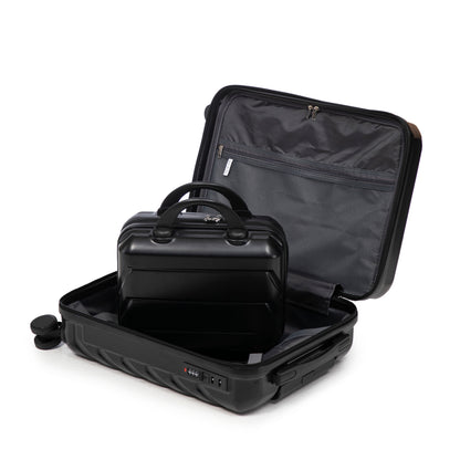 2-teiliges ABS-Kofferset 14 Zoll und 19 Zoll mit Zahlenschloss und Kosmetiktasche