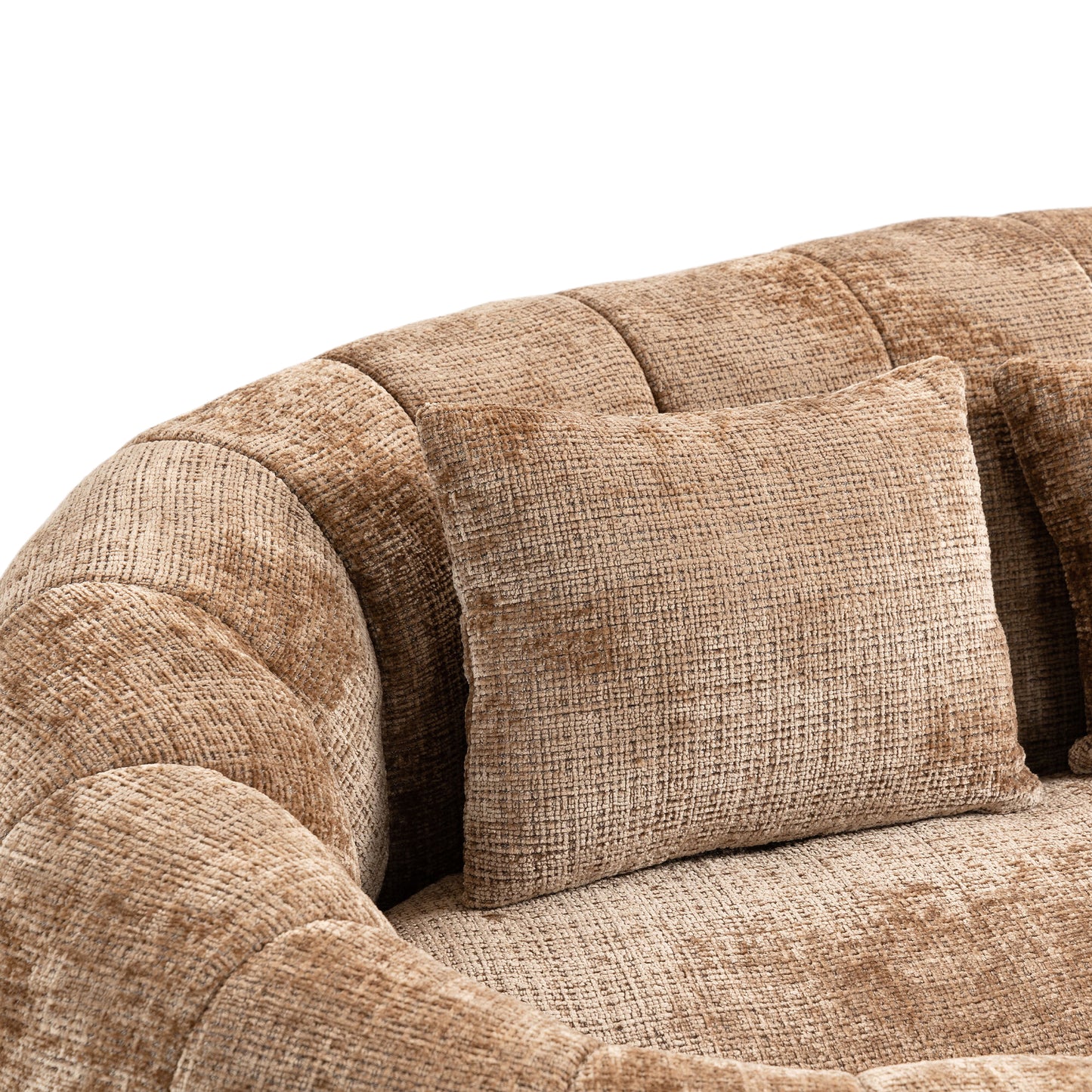 Sitzsacksofa aus Chenille, Relaxsessel mit hoher Rückenlehne, weich und komfortabel, kaffeebraun