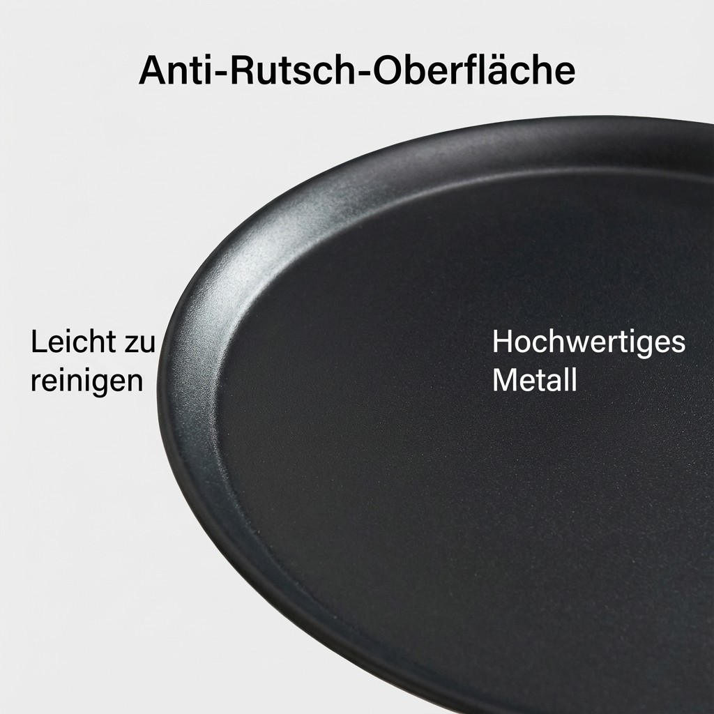 Runder Beistelltisch 38 cm in Schwarz-Gold mit Metallbasis