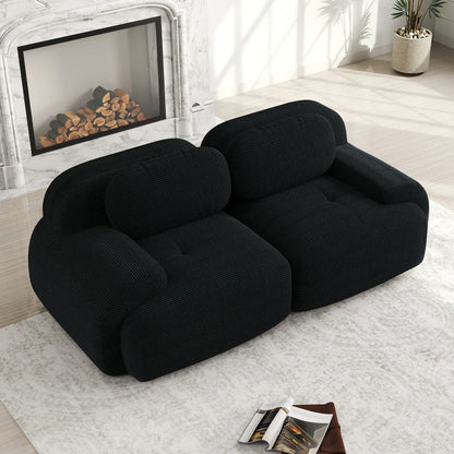 82'' Loveseat-Sofa mit gebogenen Armlehnen und rutschfester Unterseite, hochelastischer Polsterung, geeignet für Wohnzimmer, Schlafzimmer