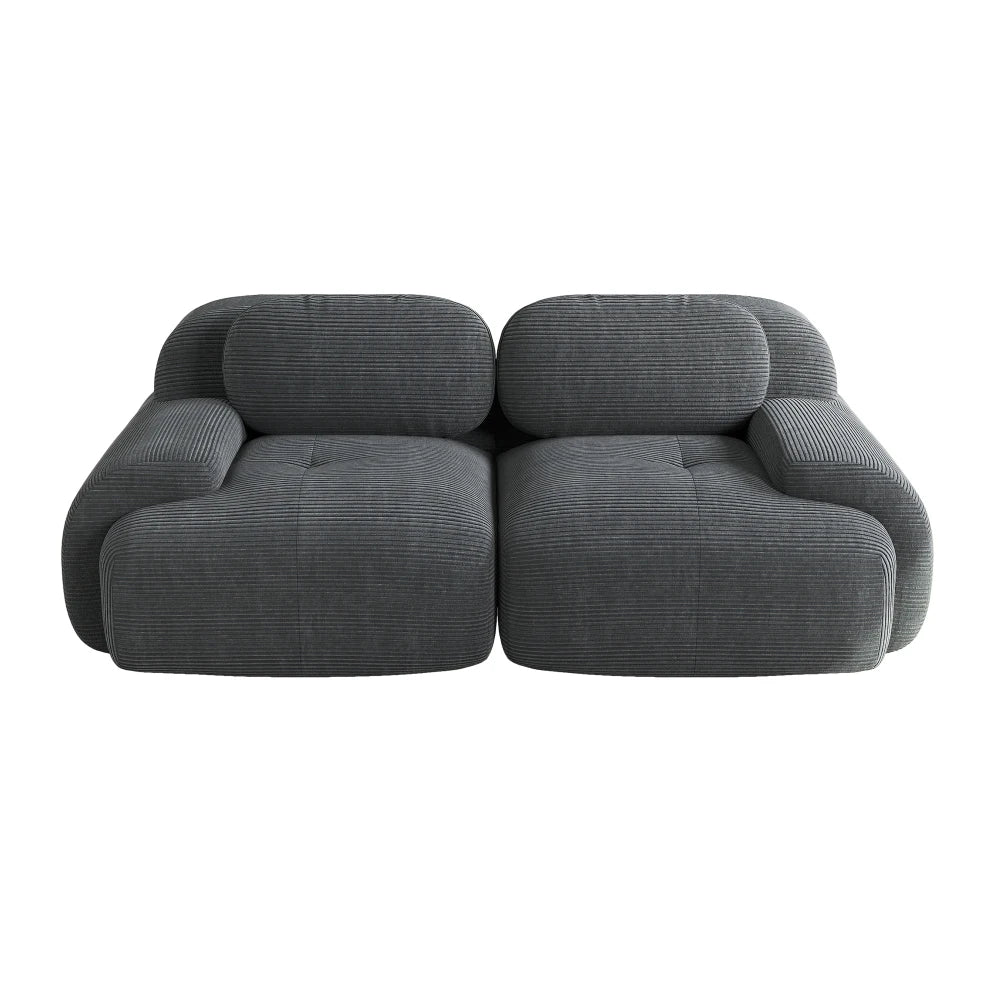 82'' Loveseat-Sofa mit gebogenen Armlehnen und rutschfester Unterseite, hochelastischer Polsterung, geeignet für Wohnzimmer, Schlafzimmer