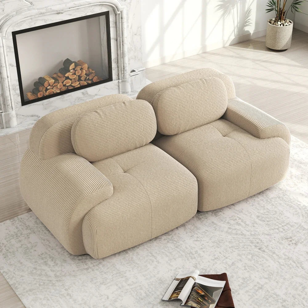 82'' Loveseat-Sofa mit gebogenen Armlehnen und rutschfester Unterseite, hochelastischer Polsterung, geeignet für Wohnzimmer, Schlafzimmer