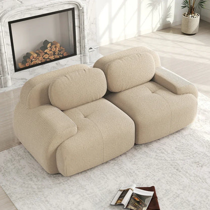 82'' Loveseat-Sofa mit gebogenen Armlehnen und rutschfester Unterseite, hochelastischer Polsterung, geeignet für Wohnzimmer, Schlafzimmer