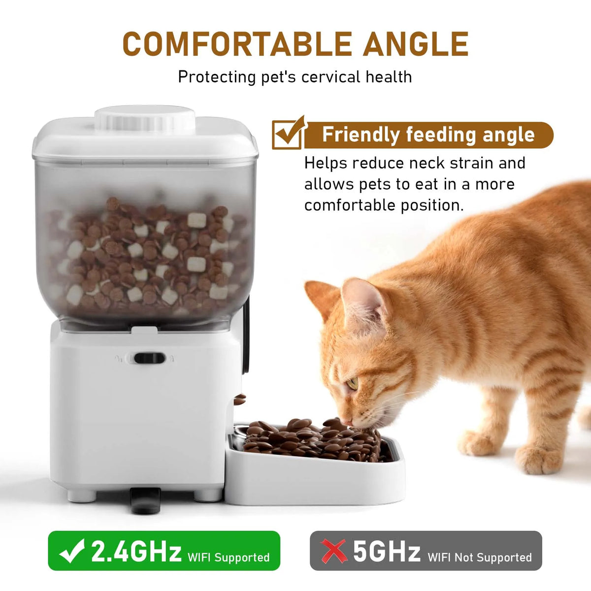 Automatischer Futterautomat 6,5 L mit WLAN App-Steuerung Kamera und Akku für Katzen und Hunde