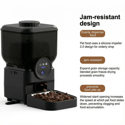 Automatischer Futterautomat 6,5 L mit WLAN App-Steuerung Kamera und Akku für Katzen und Hunde